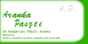 aranka paszti business card